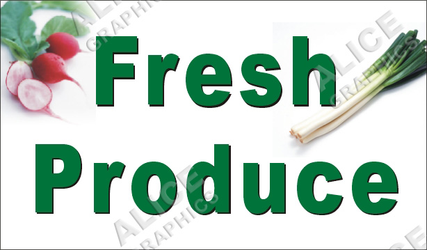 36inX60in Fresh Produce Vinyl Banner Sign