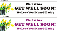 22inX96in Custom Personalized GET WELL SOON! Vinyl Banner Sign with Your Additional Text