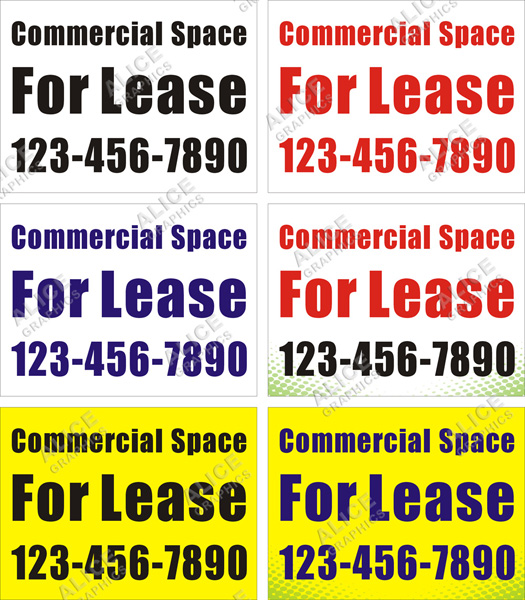 36inX48in Custom Printed Commercial Space For Lease Vinyl Banner Sign with Your Phone Number