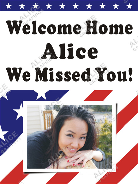 36inX48in Custom Personalized US Military (Army, Navy, Marine Corps, Air Force, Space Force, Coast Guard) Welcome Home Party Vinyl Banner Sign with Your Photo