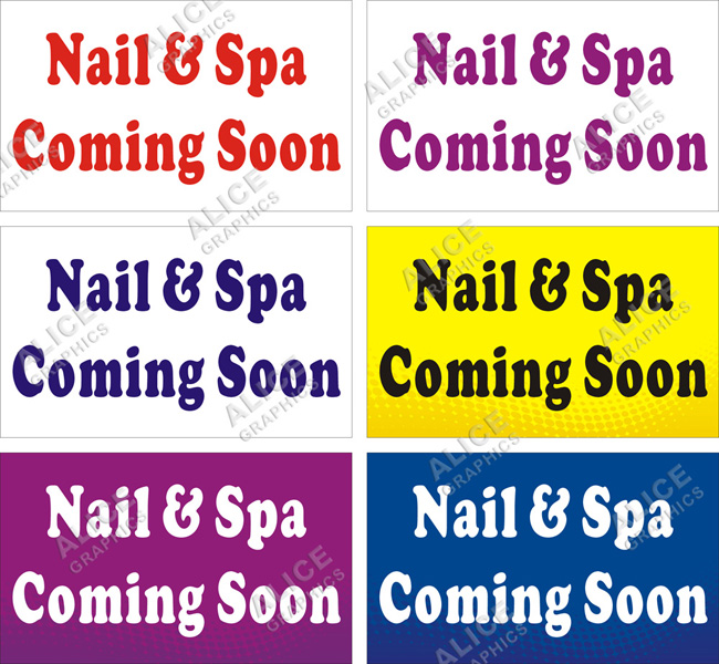 36inX60in Nail & Spa Coming Soon Vinyl Banner Sign