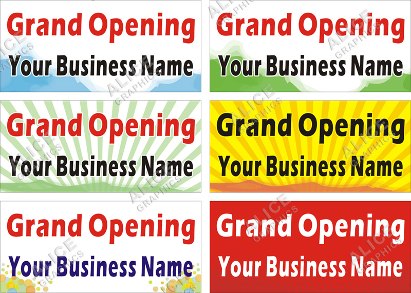 22inX48in Custom Printed Grand Opening Vinyl Banner Sign with Your Business Name