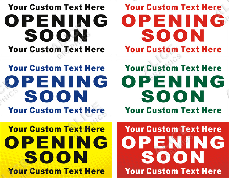 22inX44in Custom Printed OPENING SOON Vinyl Banner Sign - Add Your Custom Text