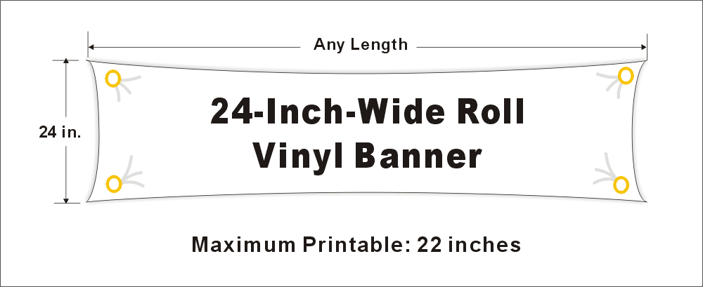 24-Inch-Wide Roll of Vinyl Vinyl Banner Sign