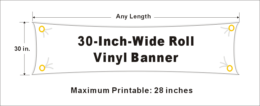 30-Inch-Wide Roll of Vinyl Vinyl Banner Sign