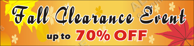 22inX96in Fall Clearance Event Vinyl Banner Sign
