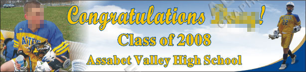 22inX96in Custom Personalized Congratulations! Graduation Vinyl Banner Sign with Your Photo