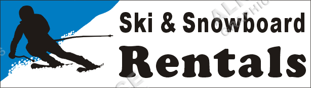 3ftX10ft (28inX94in, or 22inX74in) Ski & Snowboard Rentals Vinyl Banner Sign