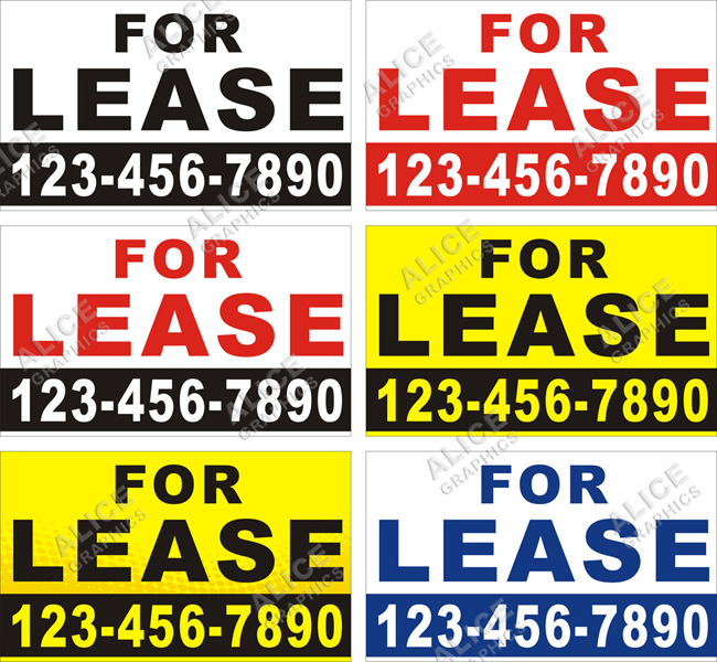 36inX60in Custom Printed FOR LEASE Vinyl Banner Sign with Your Phone Number