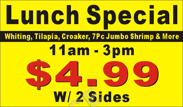 36inX60in Custom printed Lunch Special Vinyl Banner Sign