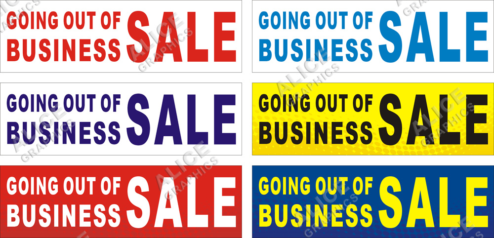 3ftX10ft (28inX94in, or 22inX74in) GOING OUT OF BUSINESS SALE Vinyl Banner Sign