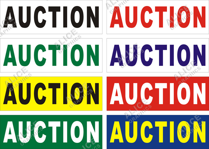 22inX66in (28inX84in, or 36inX108in) AUCTION Banner Sign