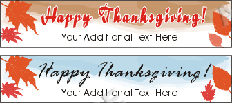 22inX108in Custom Printed Happy Thanksgiving! Banner Sign