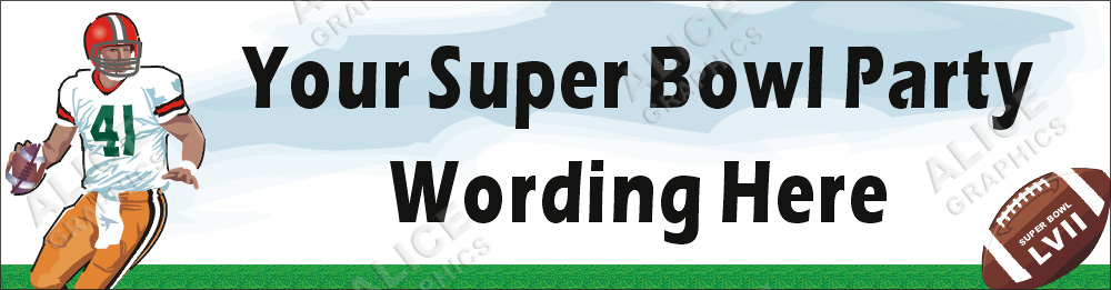 22inX84in Custom Printed (Personalized) Super Bowl Party Vinyl Banner Sign