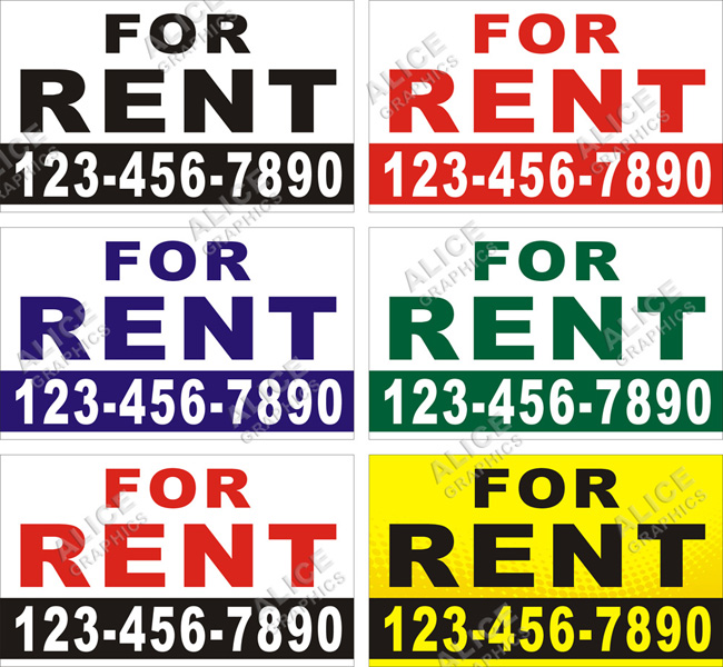 36inX60in Custom Printed FOR RENT Vinyl Banner Sign with Your Phone Number