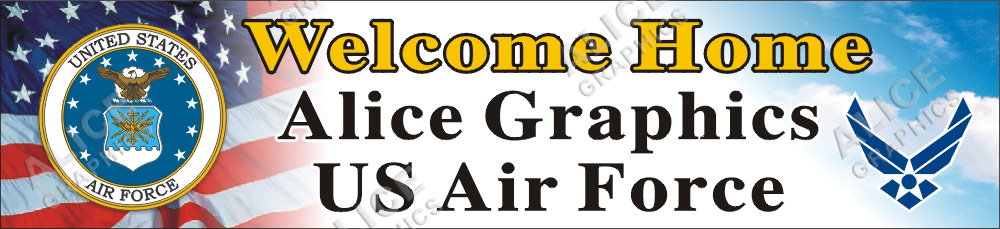 22inX96in Custom Personalized US Air Force Welcome Home Airman Party Vinyl Banner Sign