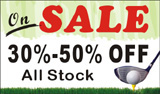 36inX60in Golf Shop Sale Vinyl Banner Sign