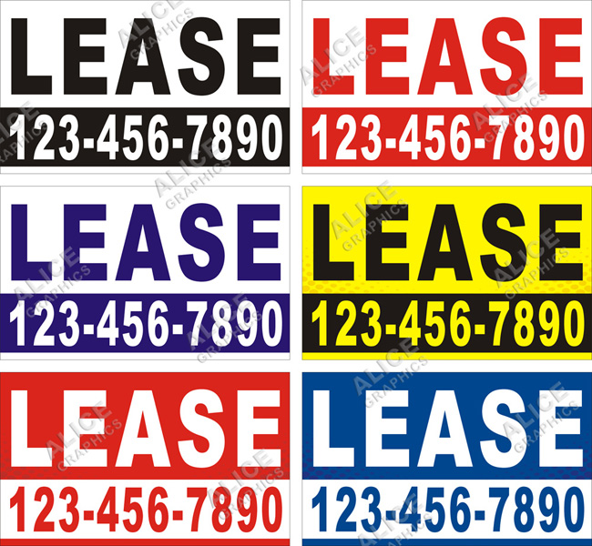 36inX60in Custom Printed (for) LEASE Vinyl Banner Sign with Your Phone Number