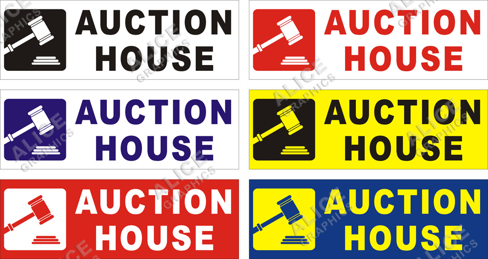 22inX66in (28inX84in, or 36inX108in) AUCTION HOUSE Banner Sign