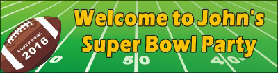 22inX84in (28inX107in, or 36inX138in) Custom Personalized NFL Super Bowl Football Party Vinyl Banner Sign (201212211950)