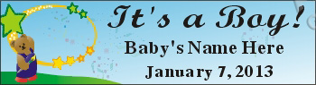 22inX84in Custom Personalized "It's a Boy!" Vinyl Banner Sign