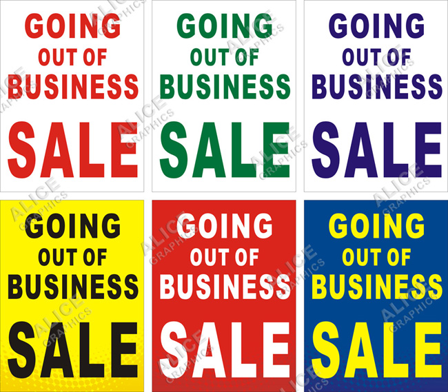 3ftX4ft (or 28inX37in) GOING OUT OF BUSINESS SALE Vinyl Banner Sign