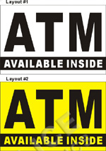 22inX36in ATM AVAILABLE INSIDE Vinyl Banner Sign
