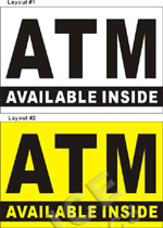 36inX54in ATM AVAILABLE INSIDE Vinyl Banner Sign