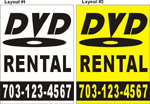 36inX48in Custom Printed DVD RENTAL Vinyl Banner Sign with Your Phone Number