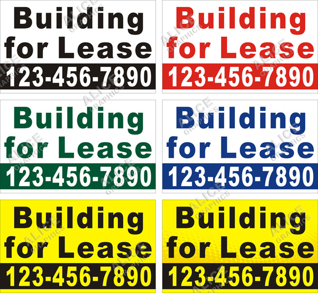 36inX60in Custom Printed Building for Lease Vinyl Banner Sign with Your Phone Number