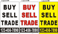 36inX60in Custom Printed BUY SELL TRADE Vinyl Banner Sign with Your Phone Number