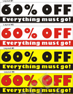 36inX120in 60% OFF Everything must go! Vinyl Banner Sign