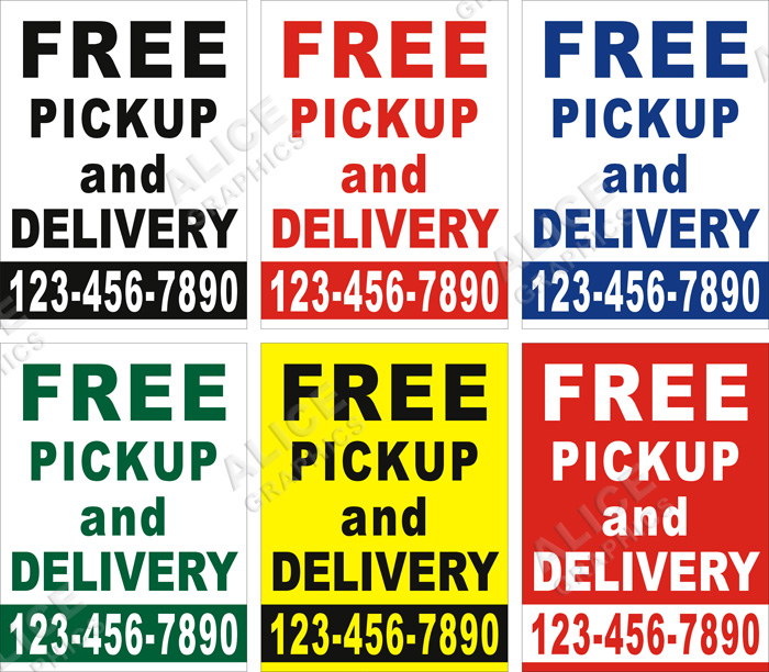 36inX48in Custom Printed FREE PICKUP and DELIVERY Vinyl Banner Sign with Your Phone Number
