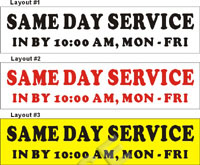 22inX96in (Dry Cleaners) Custom Printed SAME DAY SERVICE Vinyl Banner Sign with Your Additional Text