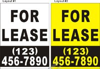 3ftX4ft (or 28inX37in) Custom Printed FOR LEASE Vinyl Banner Sign with Your Phone Number (Vertical)