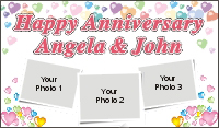3ftX5ft (or 28inX46in) Custom Personalized Happy (50th) Anniversary Vinyl Banner Sign with Your Photos