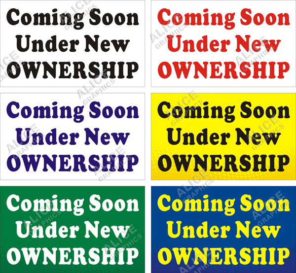 36inX60in Coming Soon Under New OWNERSHIP Vinyl Banner Sign