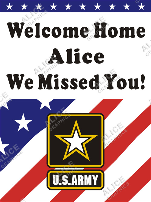 3ftX4ft (or 28inX37in) Custom Personalized US (U.S.) Army Soldier  Welcome Home Party Vinyl Banner Sign