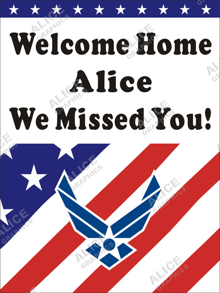 3ftX4ft (or 28inX37in) Custom Personalized US Air Force Airman Welcome Home Party Vinyl Banner Sign