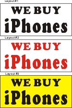 22inX48in WE BUY iPhones Vinyl Banner Sign