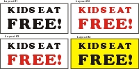 22inX48in KIDS EAT FREE Vinyl Banner Sign