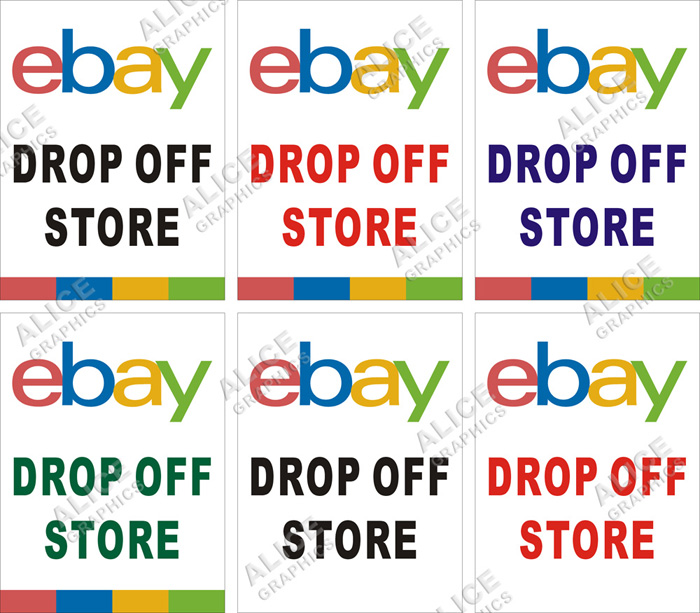 3ftX4ft (or 28inX37in) ebay DROP OFF STORE Vinyl Banner Sign