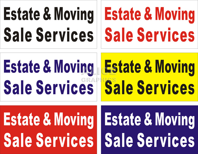 22inX44in Estate & Moving Sale Services Vinyl Banner Sign