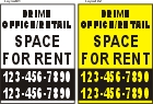 3ftX4ft (or 28inX37in) Custom Printed PRIME OFFICE/RETAIL SPACE FOR RENT Vinyl Banner Sign with 2 Phone Numbers (Vertical)