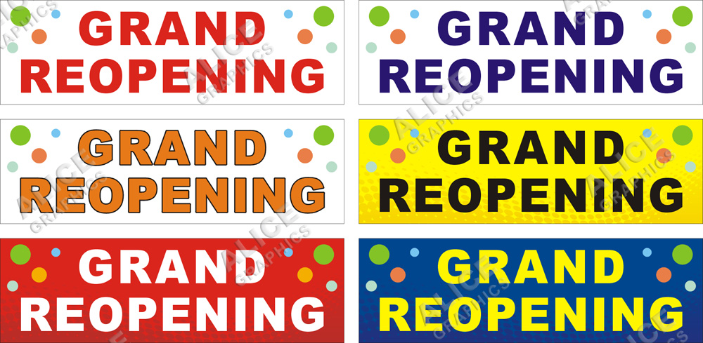 22inX72in GRAND REOPENING (Re-Opening) Vinyl Banner Sign