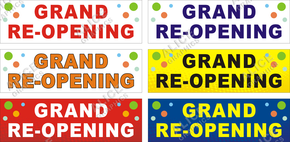 22inX72in GRAND RE-OPENING (Reopening) Vinyl Banner Sign
