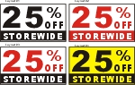 36inX60in 25% OFF (10%, 15%, 20%, 30%, 40%, 50% OFF) STOREWIDE Sale Vinyl Banner Sign