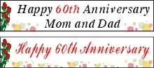 22inX108in Custom Personalized Happy (10th, 20th, 25th, 30th, 40th, 50th, 60th) Anniversary Vinyl Banner Sign