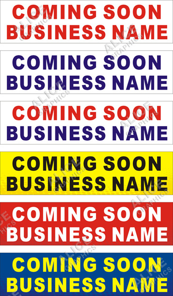22inX88in Custom Printed Coming Soon Vinyl Banner Sign with Your Business Name