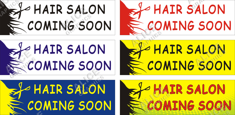 22inX72in HAIR SALON Coming Soon Vinyl Banner Sign